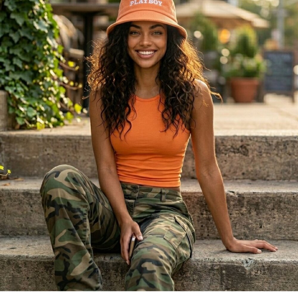 PLAYBOY UNISEX Orange Bucket Hat